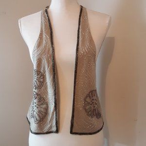 American Eagle Linen Beaded Vest